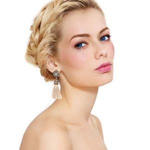 Vintage Crystal Tassel Drop Dangle Earrings